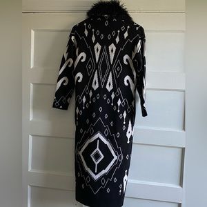 Shanghai Tang Long Knitted Jacket with Pockets. Size Small